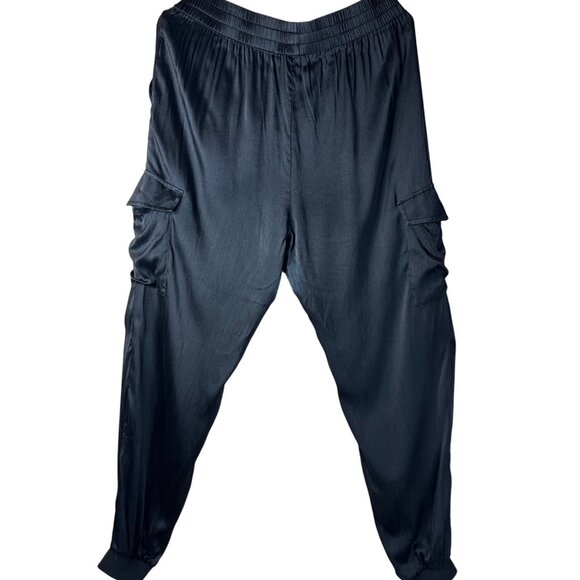 CAMI NYC Elsie Satin Pants in Black Large Womens Joggers - Picture 6 of 15